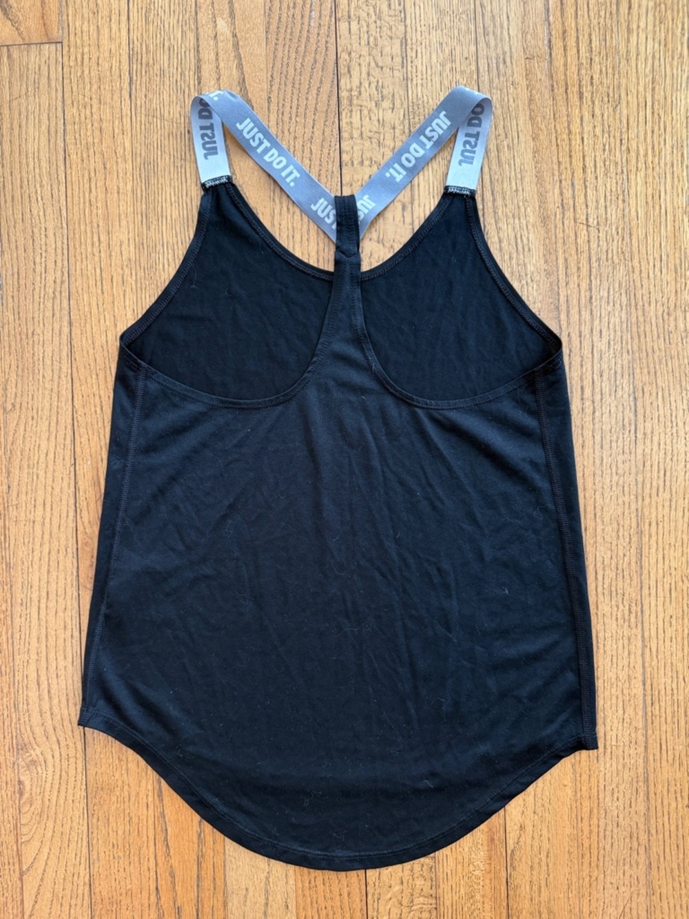 Nike Dri-FIT Black Racerback Tank Top Gray Just Do It Straps XS Athletic Workout - Picture 4 of 5